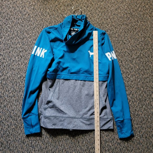 PINK ULTIMATE BY VICTORIA'S SECRET TEAL AND GREY PULLOVER SIZE MEDIUM - Picture 7 of 16